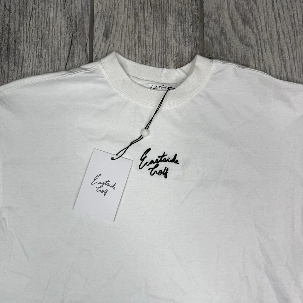 Eastside Golf Shirt Womens White Cropped NWT Crop Top‎ Golfing Gym Embroidered M - Picture 2 of 10